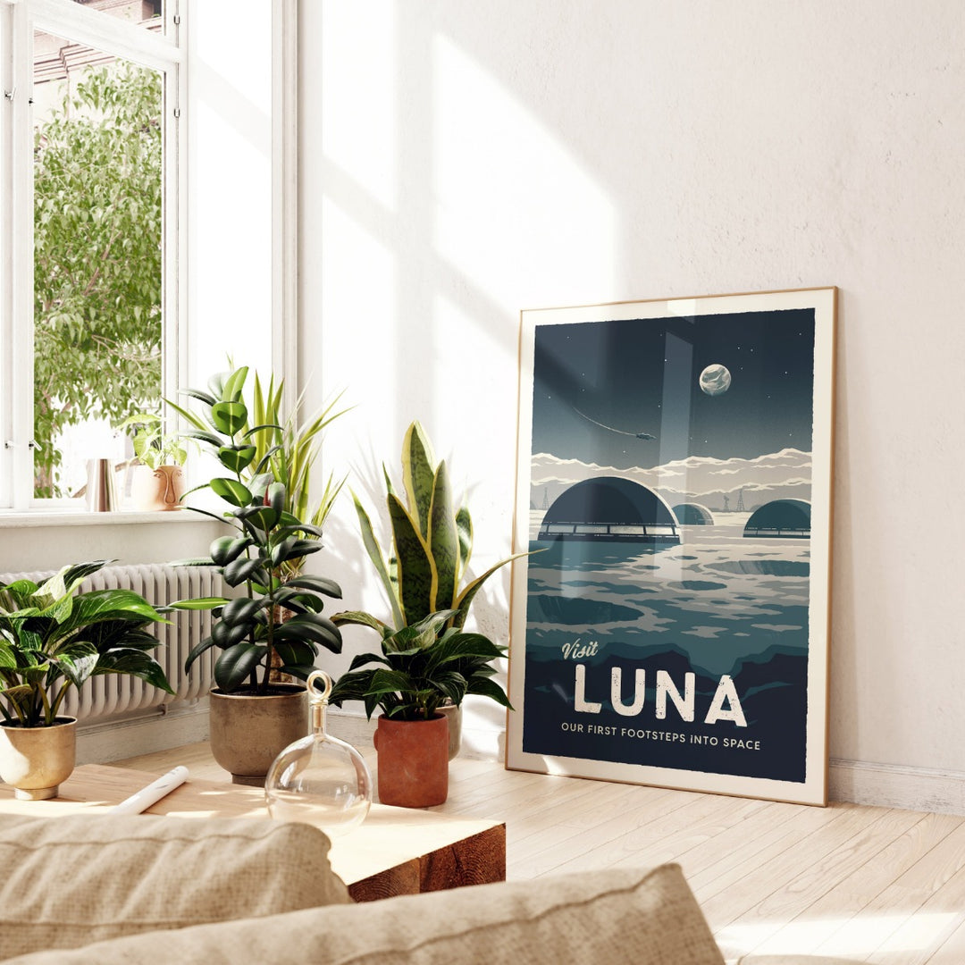 Luna Retro Travel Poster