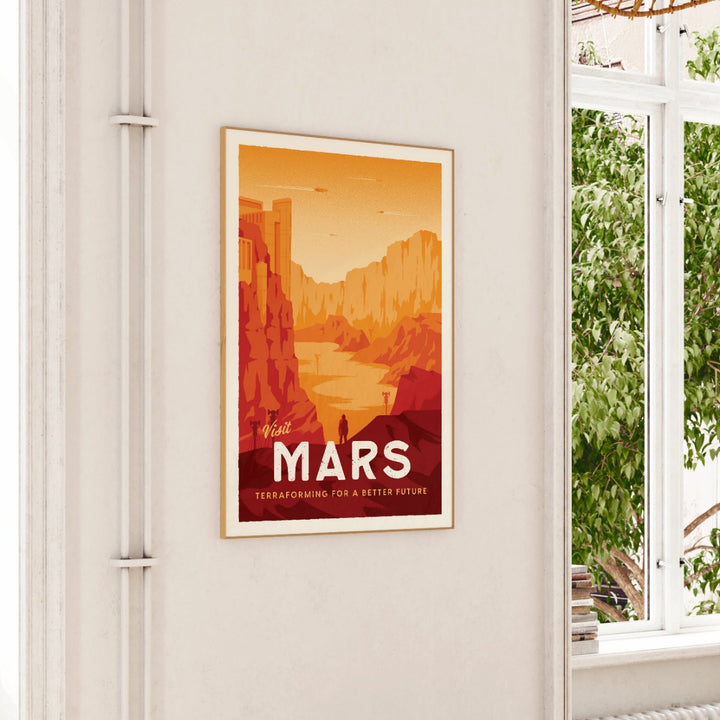 Mars Retro Travel Poster