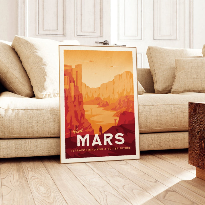 Mars Retro Travel Poster