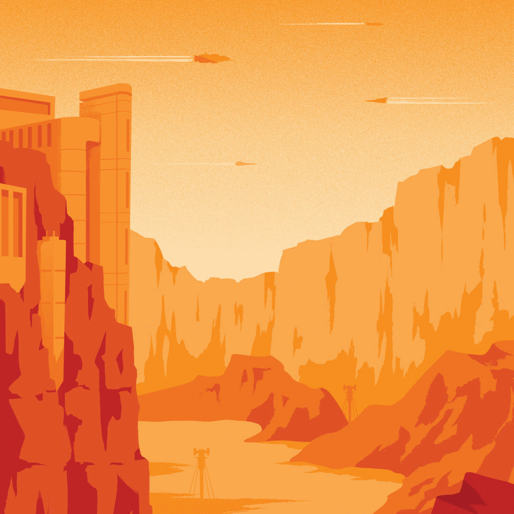 Mars Retro Travel Poster