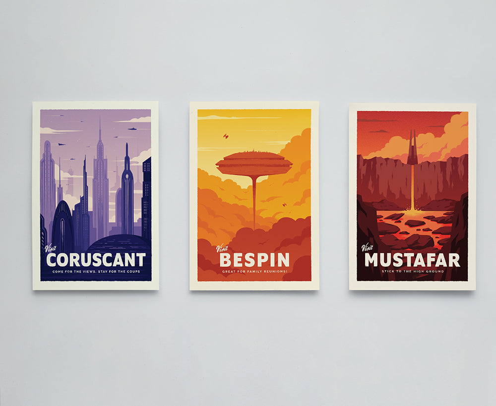 Mini Print Bespin, Coruscant, & Mustafar Travel Bundle