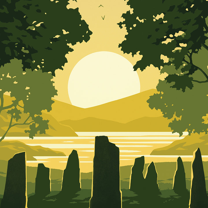 Craigh Na Dun Retro Travel Poster