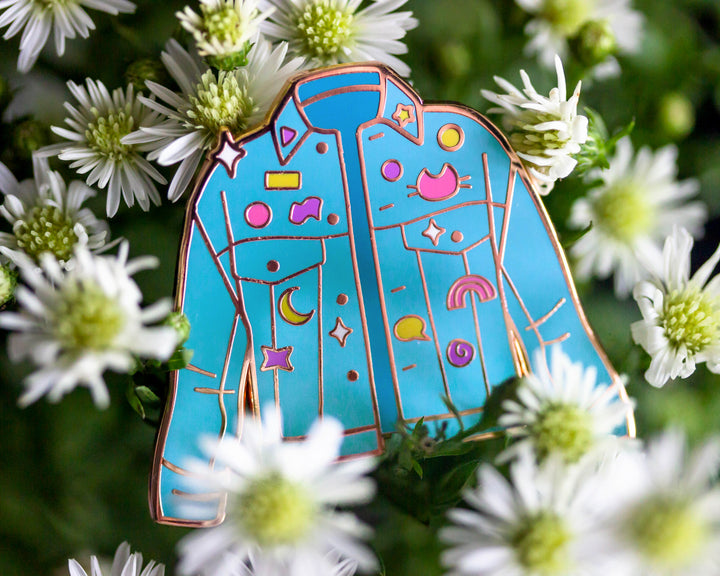 Denim Jacket Retro Enamel Pin