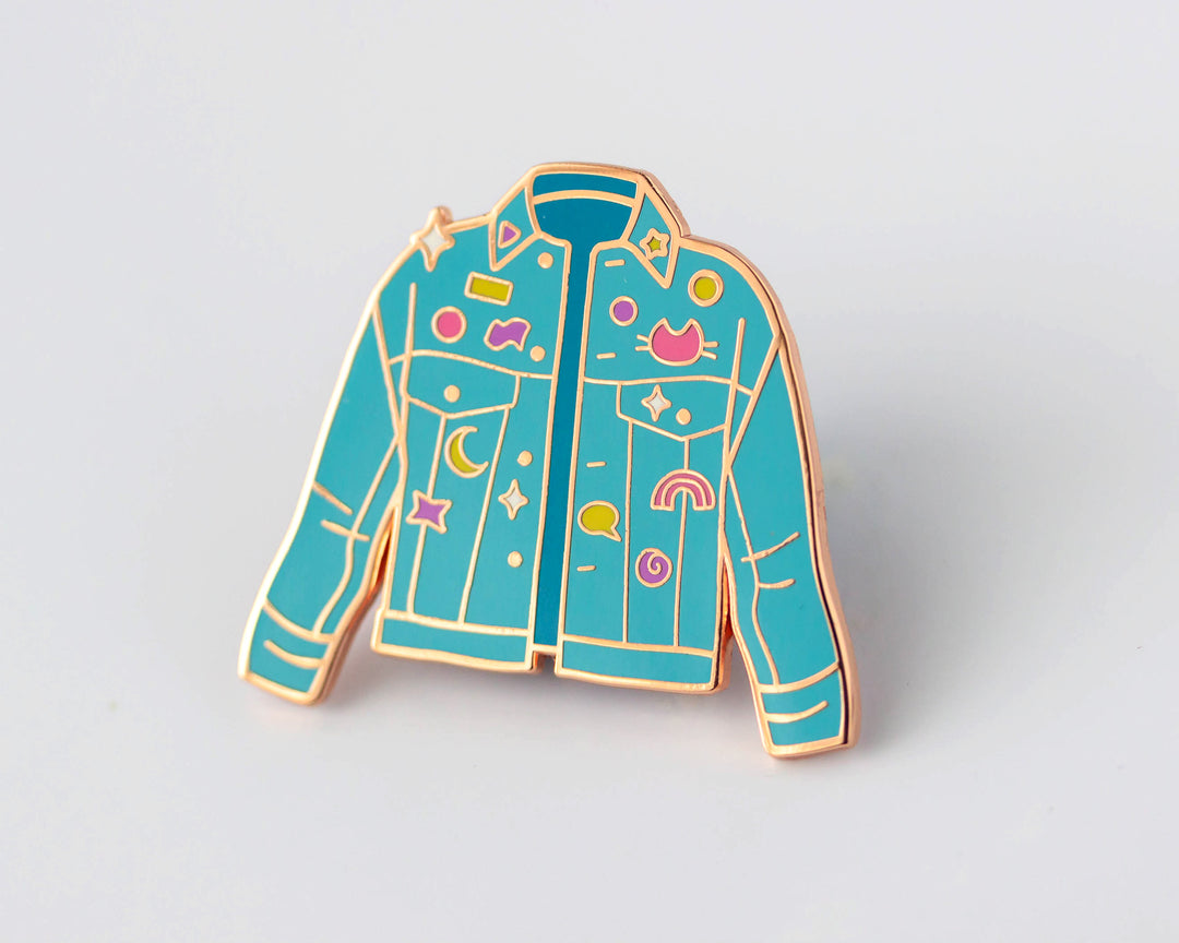 Denim Jacket Retro Enamel Pin