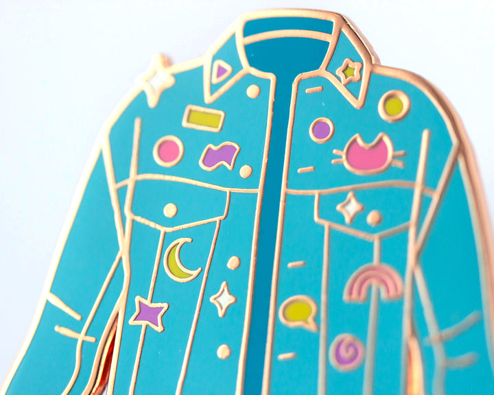 Denim Jacket Retro Enamel Pin