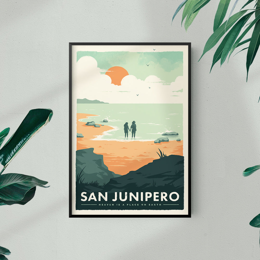 San Junipero Retro Travel Poster